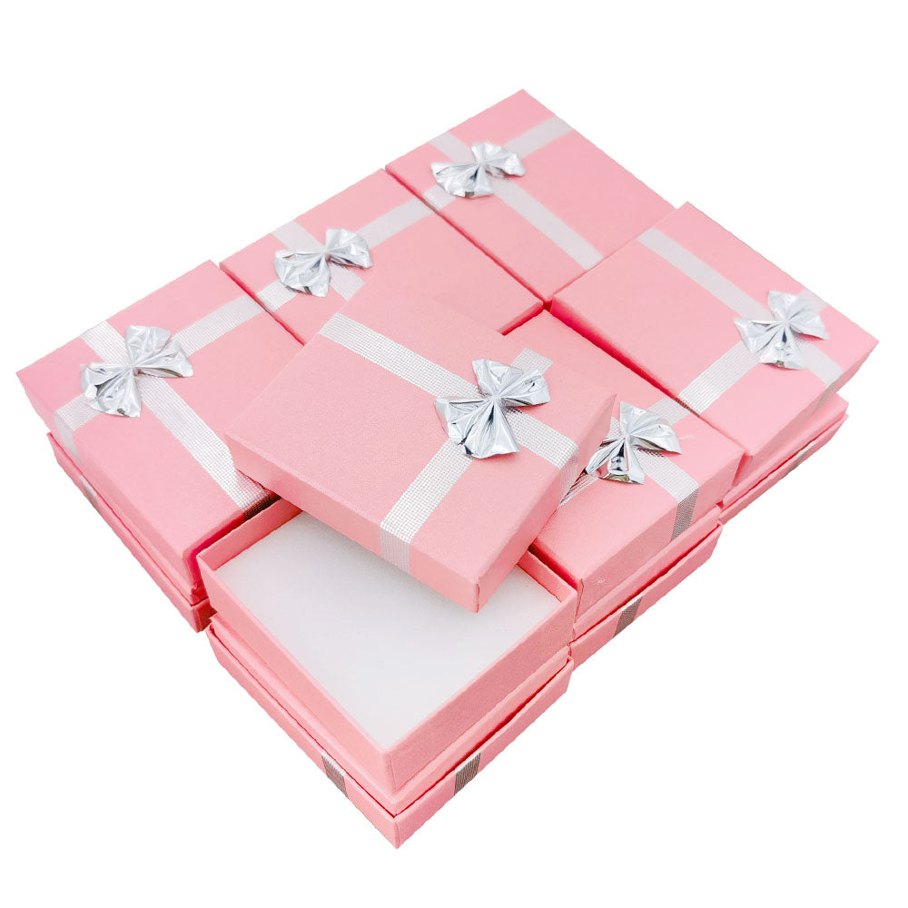 pendant box - 24-Piece Pink Ribbon Paper Pendant Gift Boxes B0923-P side view