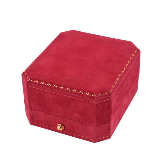 pendant box - Red Octagonal Velvet Pendant Boxes - 12 Pack V17-P1 R BK-12Pcs open view