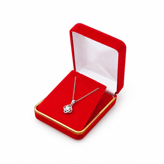 pendant box - Red Rectangular Velvet Pendant Boxes with Gold Trim - 12 Pack SP10-RD front view