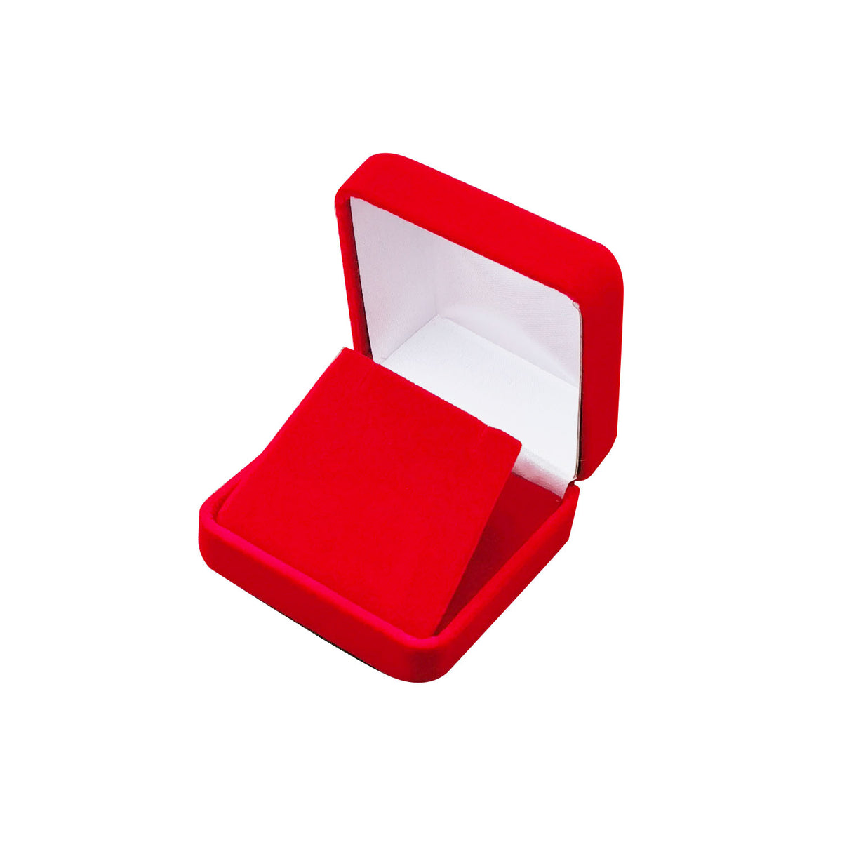 pendant box - Red Square Velvet Pendant Boxes - 12 Pack YP9-RD side view