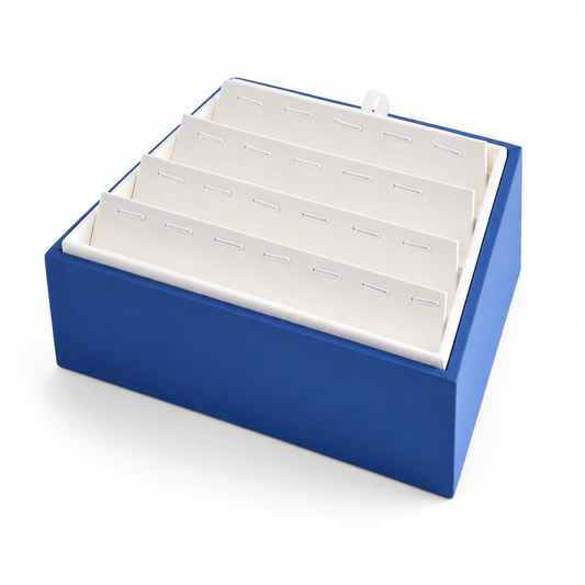 pendant display - 20 Blue White Pendant Display Tray T047H front view