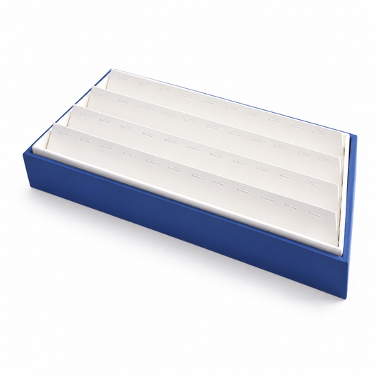 pendant display - 28 Blue White Pendant Tray Display T049L front view