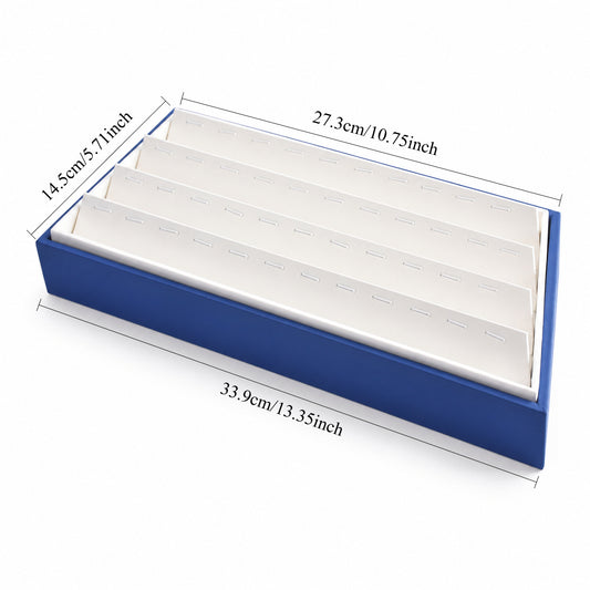 pendant display - 28 Blue White Pendant Tray Display T049L open view
