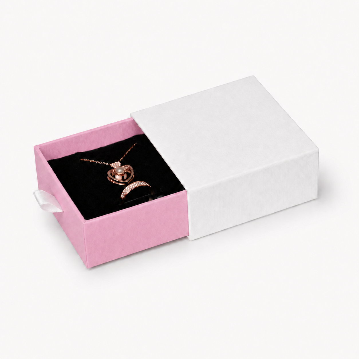 White & Pink Drawer Jewelry Boxes – 24 Pack
