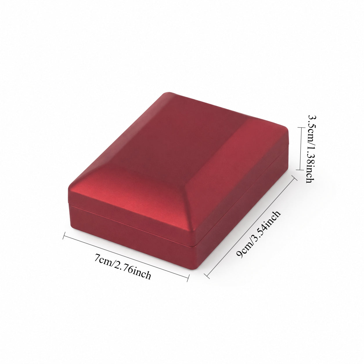 Red LED Necklace Box with Black Interior for Pendant Presentation