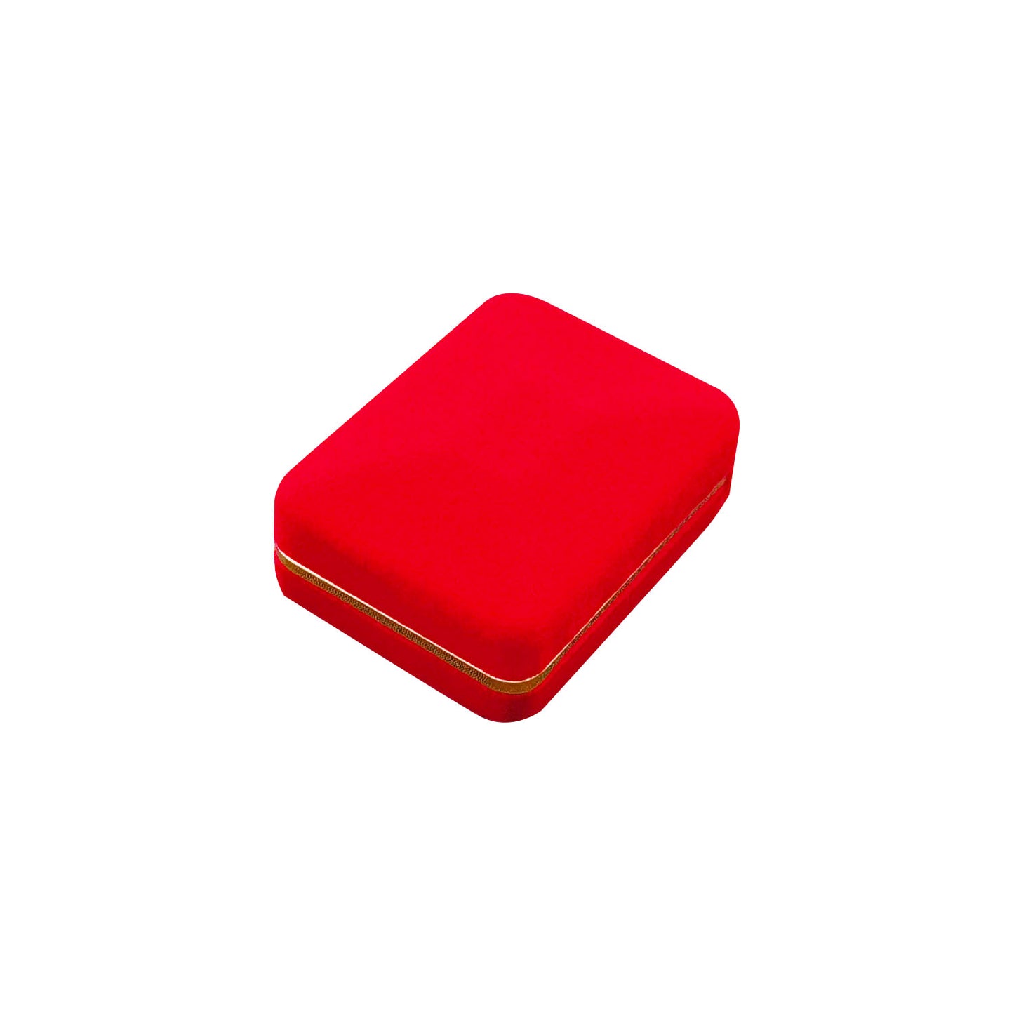 Red Rectangular Velvet Pendant Boxes with Gold Trim, product view 4