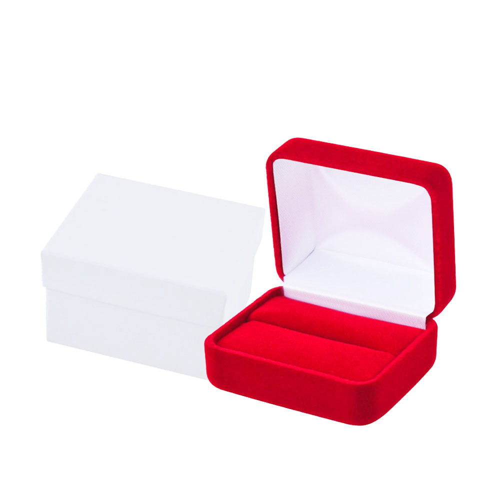 Red Velvet Double Ring Boxes, product view 2