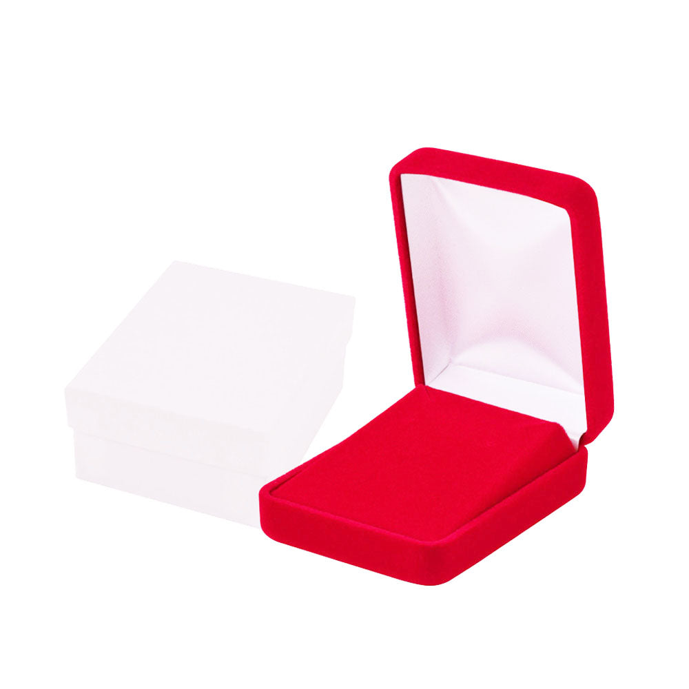 Red Velvet Pendant and Earring Boxes, product view 2