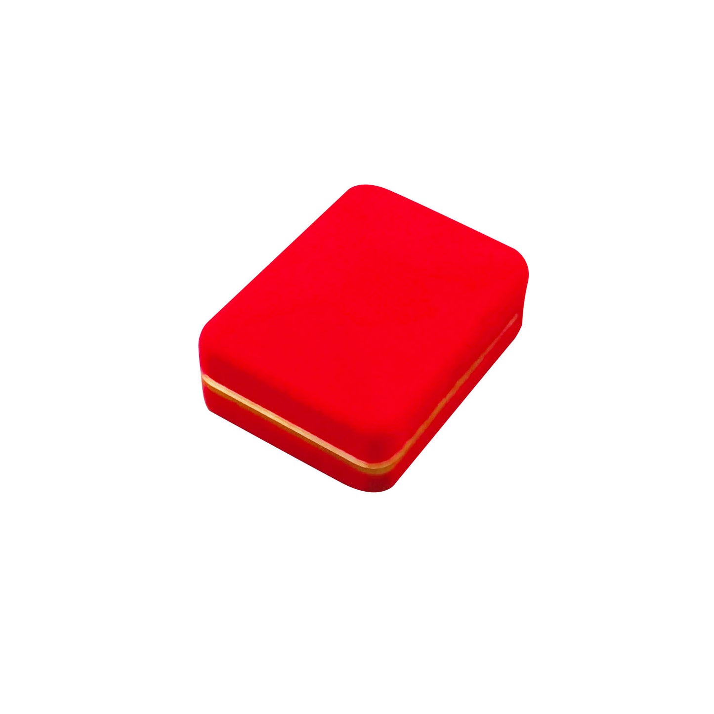 Red Velvet Pendant and Earring Boxes with Gold Trim, product view 4
