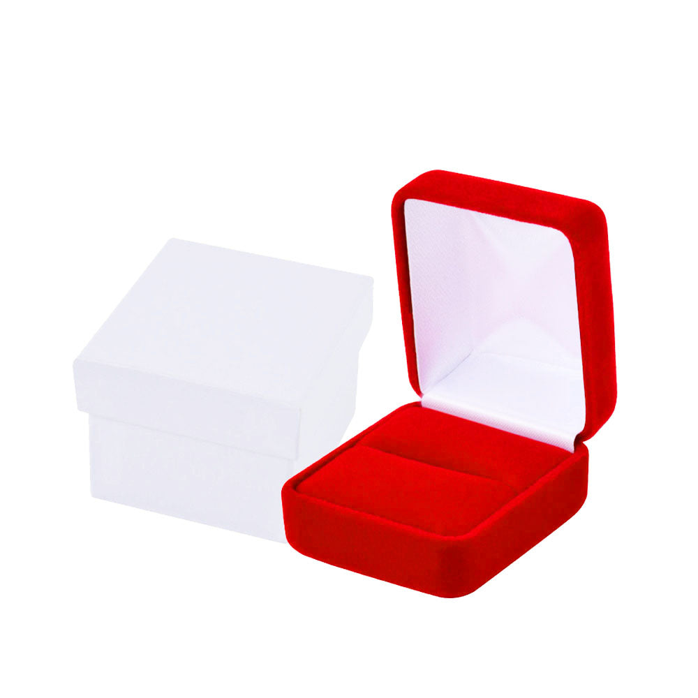 Red Velvet Ring Boxes, product view 3