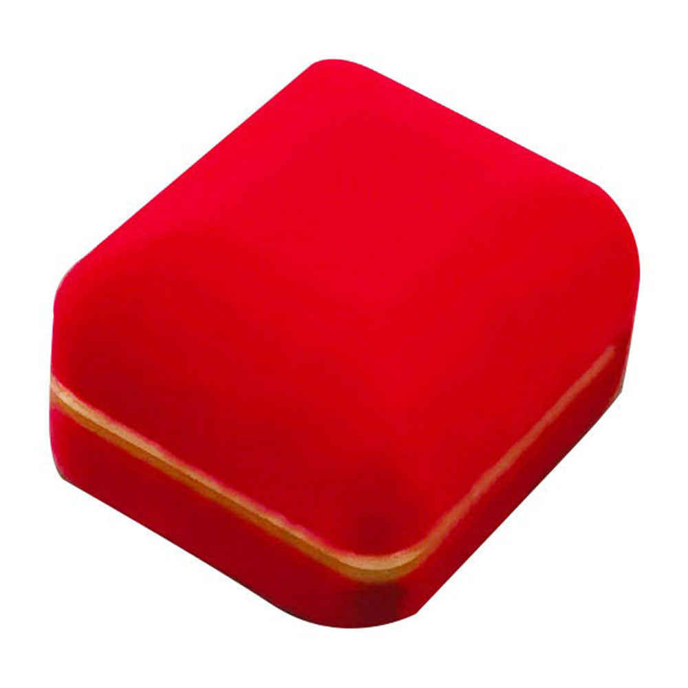 Red Velvet Single Ring Boxes with Gold Trim, product view 2
