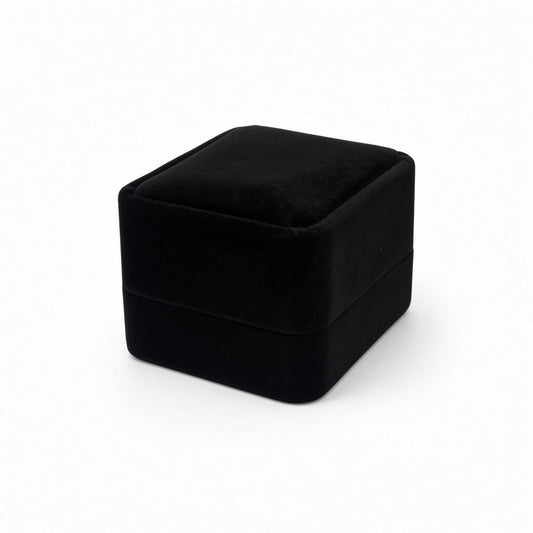 ring box - 20PCS Black Velvet Ring Boxes Bulk Pack V37R-BK open view