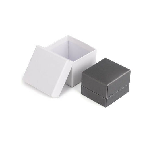 ring box - 24pcs Gray PU Ring Boxes Display PR2-GR open view