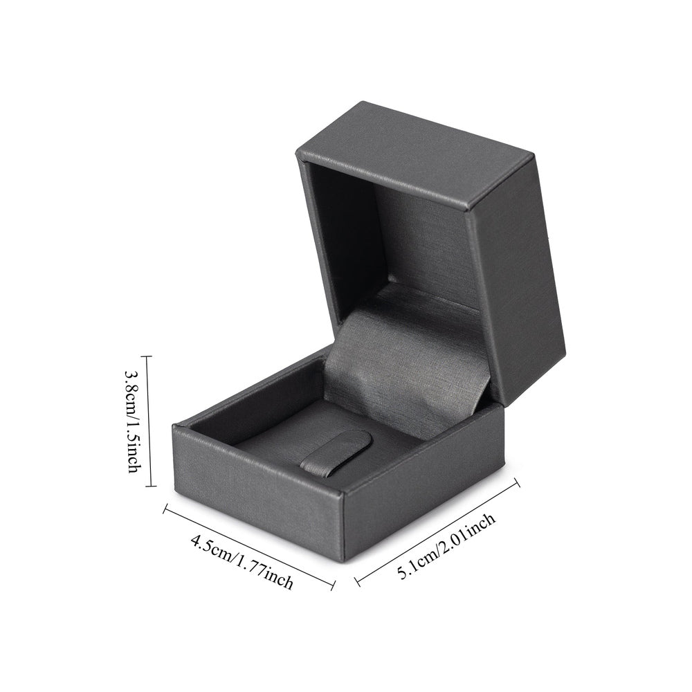 ring box - 24pcs Gray PU Ring Boxes Display PR2-GR side view