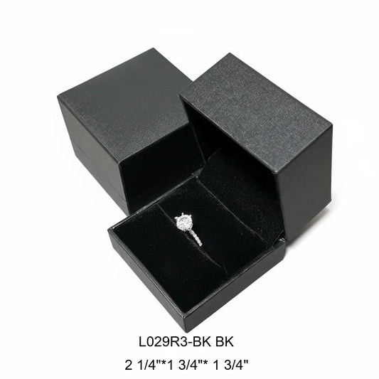 ring box - 30pcs Black Ring Boxes L029R-BK front view