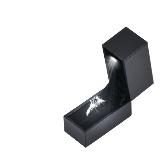 ring box - 36pcs Black Red Ring Boxes Box LB51-BK front view