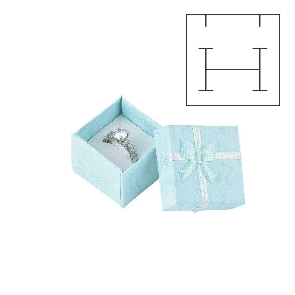 ring box - 24pcs Blue Ring Boxes B10-22-BA front view