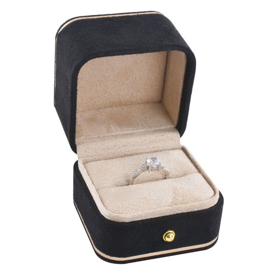 ring box - Black Ring Box V15R-BK BK front view