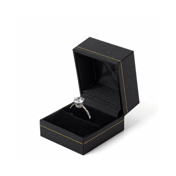 24pcs Black Gold Leatherette Ring Box Display