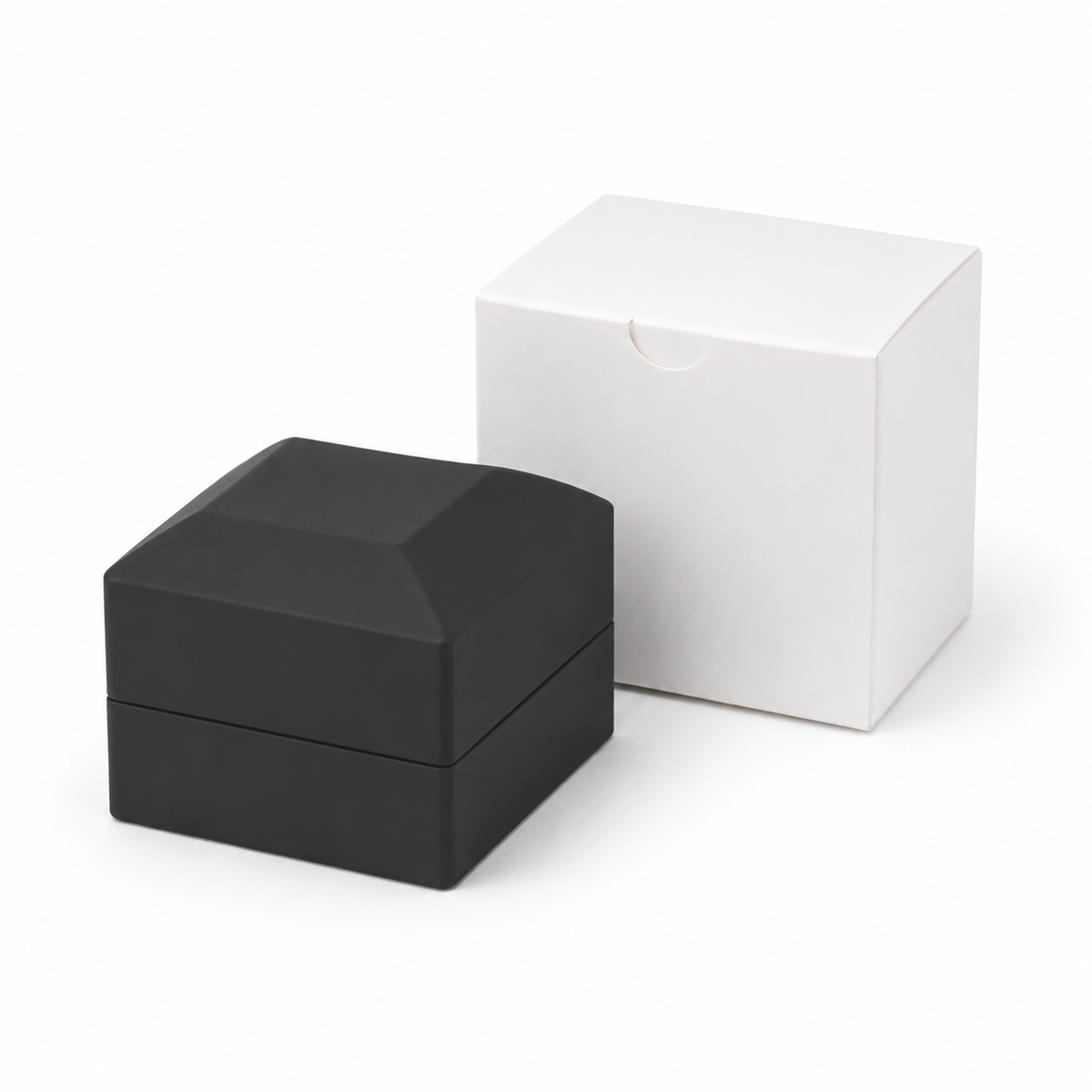 ring box - 12Pcs Black Velvet Ring Box LB56R1-BK-12Pcs detail view