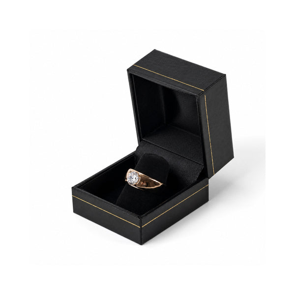 24pcs Blacke Finger ring boxes with gold trim