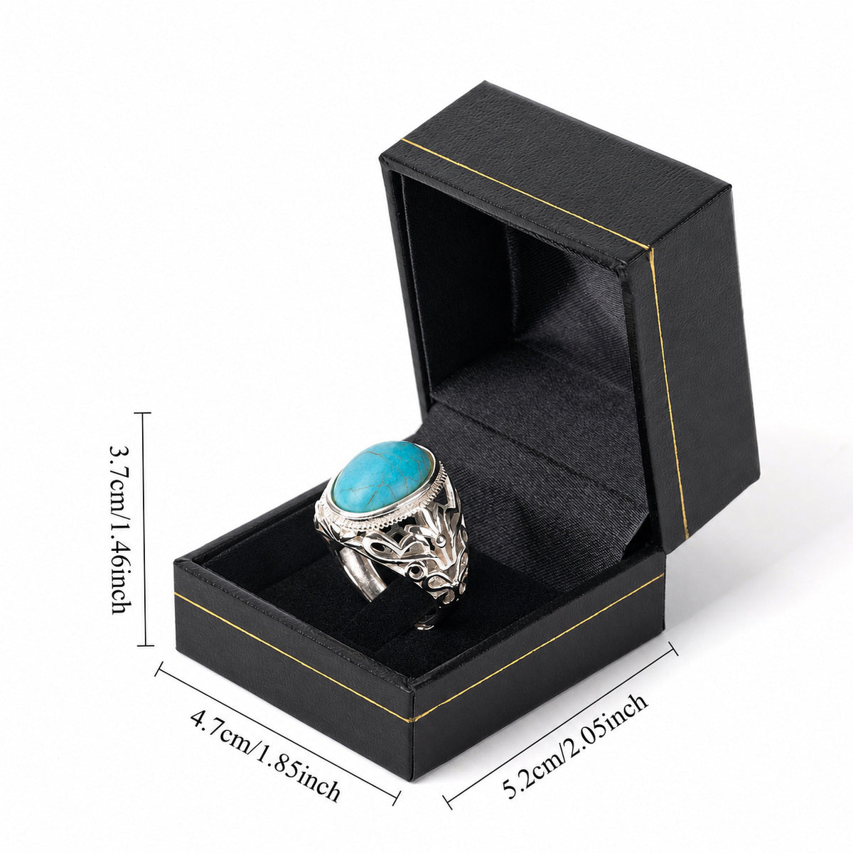 ring box - 24pcs Black Gold Ring Box Boxes LF3-BK BK side view