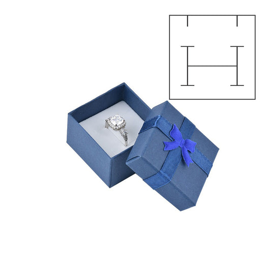 ring box - 24pcs Blue Ring Boxes B10-22-B front view