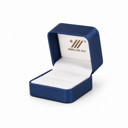 ring box - Blue PU Leather Ring Box 1-2 front view
