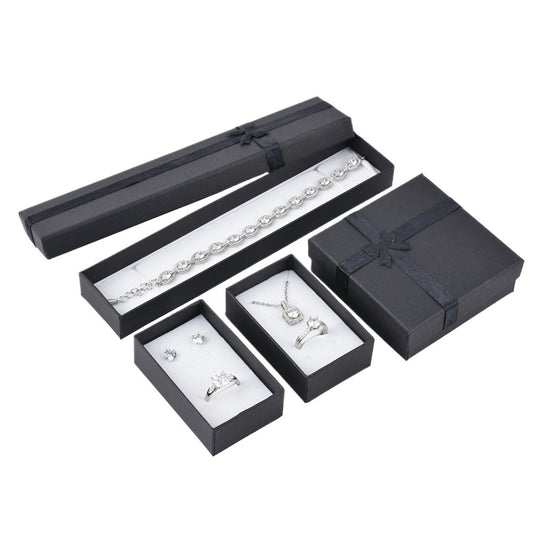 ring box and bracelet box - 24pcs Black Ring Boxes B10-22-BK open view