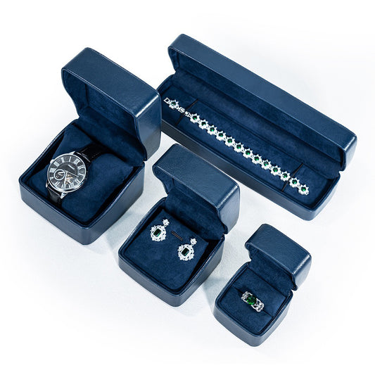 ring box and bracelet box - 500pcs Leather Box Ring Bracelet C00249 front view