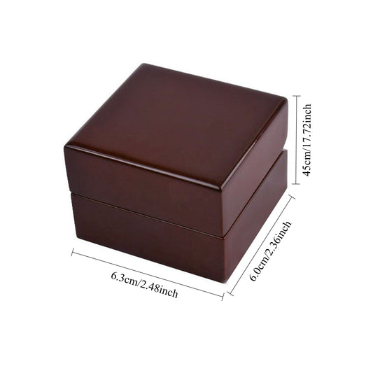 ring box - White Wooden Ring Box W08R1-R open view