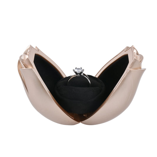 ring box - Champagne Rose Ring Box front view