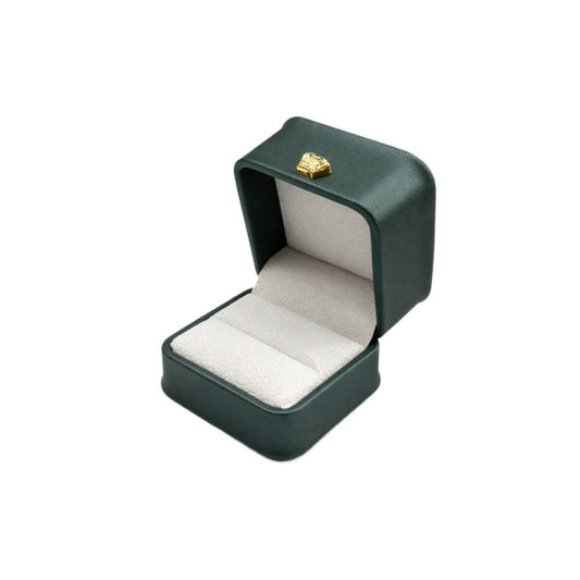 ring box - 12 Green Ring Boxes P016-R1-DG W front view
