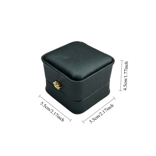 ring box - 12 Green Ring Boxes P016-R1-DG W open view