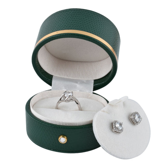 ring box - 6pcs Green Ring Boxes L022R-G front view