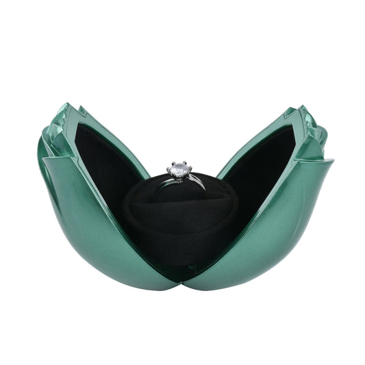 ring box - Green Rose Ring Box front view