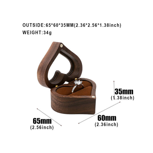 ring box - Wooden Ring Box W03D-R1-BR BR open view