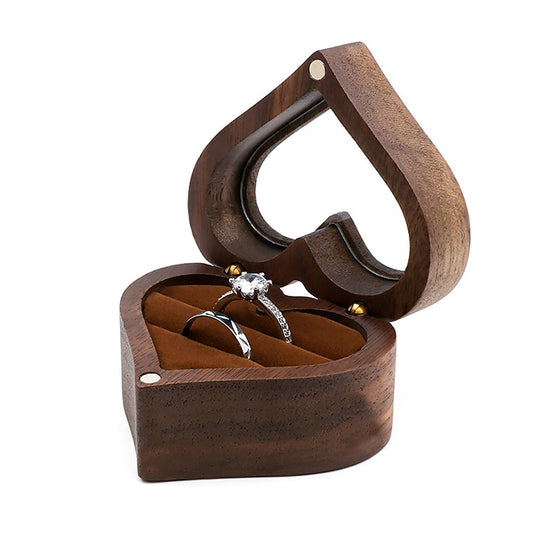 ring box - Clear Wooden Ring Box Boxes W03DR2-BR front view