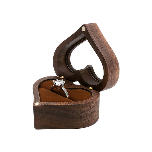 ring box - Clear Wooden Ring Box Boxes W03R2-BR front view