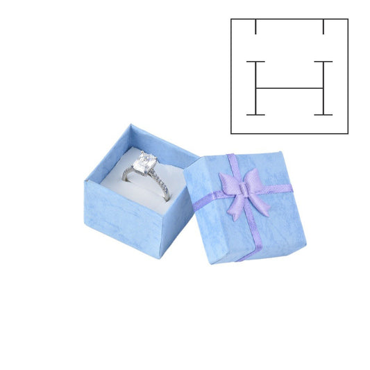 ring box - 24pcs Blue Ring Boxes B10-22-PB front view