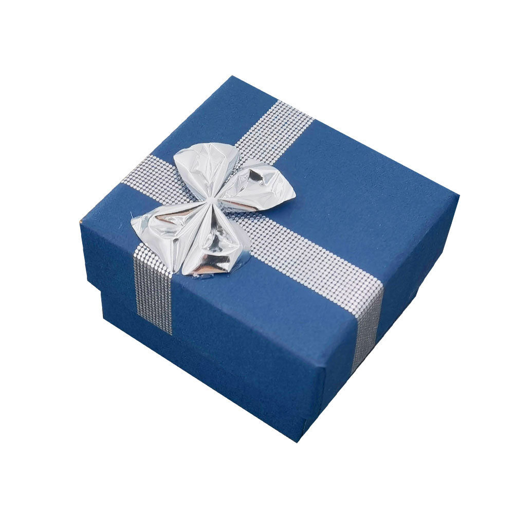 ring box - 24-Piece Navy Blue Ribbon Paper Ring Gift Boxes B0922-B open view