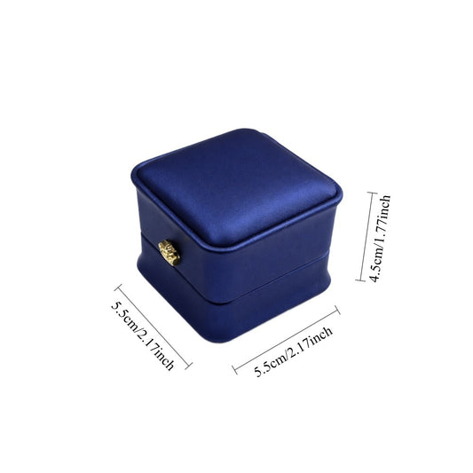 ring box - 12 Blue Ring Box Boxes P016-R1-B W open view