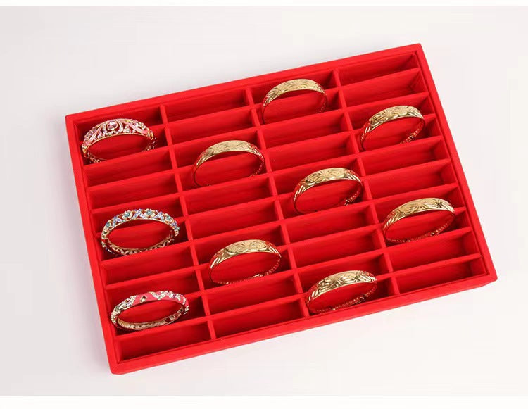 ring box and necklace box - Red Gold Tray Box Necklace Ring C00016 product view 08