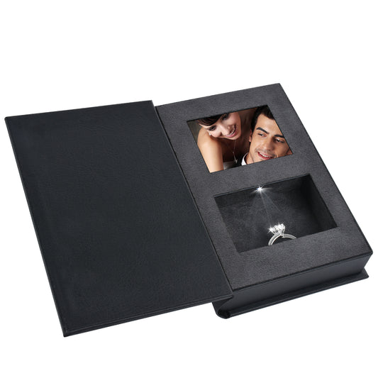 ring box - Personalized Video Engagement Ring Box VB05 front view