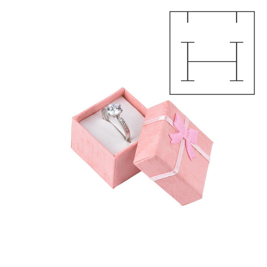 ring box - 24pcs Pink Ring Boxes B10-22-PEA front view