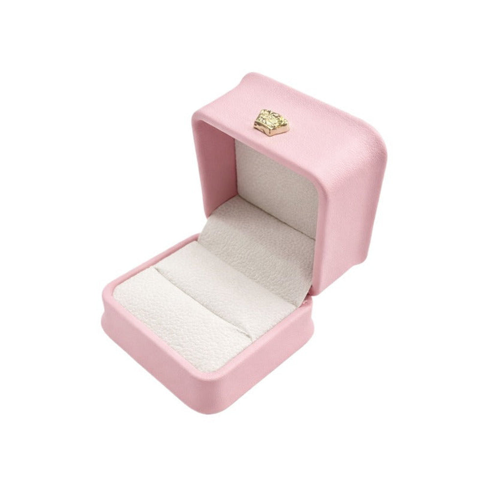 ring box - 24pcs Pink White Ring Box P016-R1-P front view