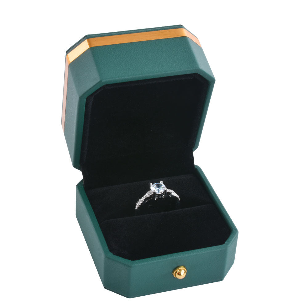 ring box - PU Ring Box P09R-G BK front view