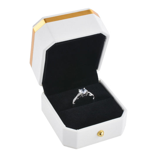 ring box - PU Ring Box P09R-W BK front view