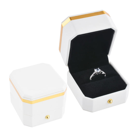 ring box - PU Ring Box P09R-W BK open view
