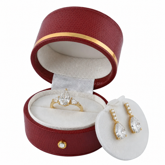 ring box - 6pcs Red Ring Boxes L022R-R front view